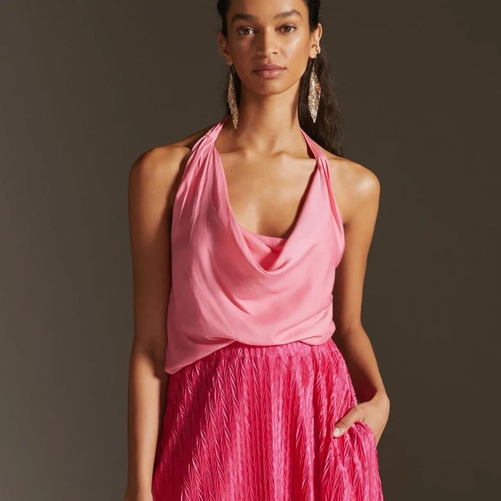 NWT Anthropologie Dolan Cowl Neck Halter Top XL